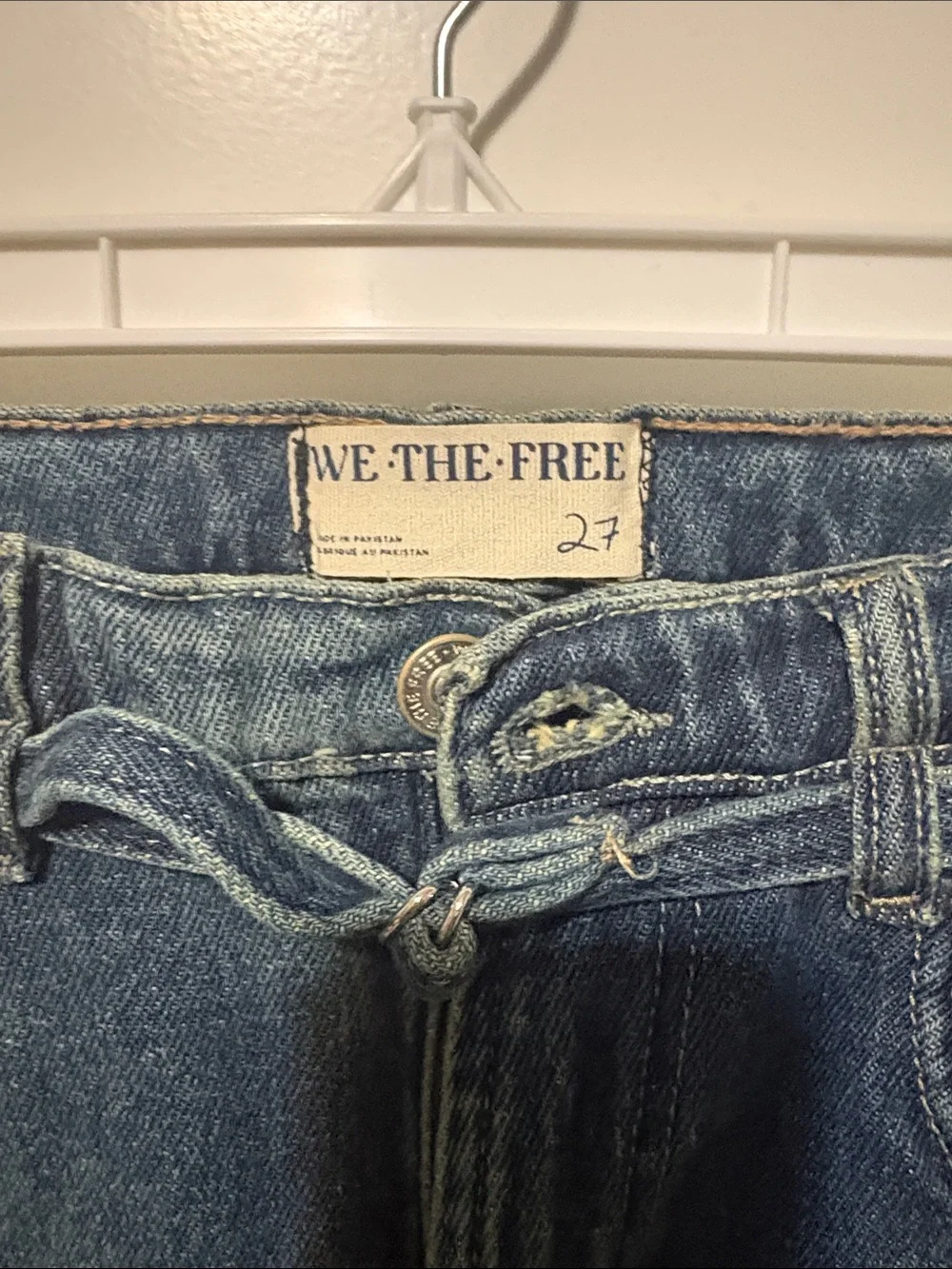 Free People Dark Indigo Bootcut Jeans with Drawstring